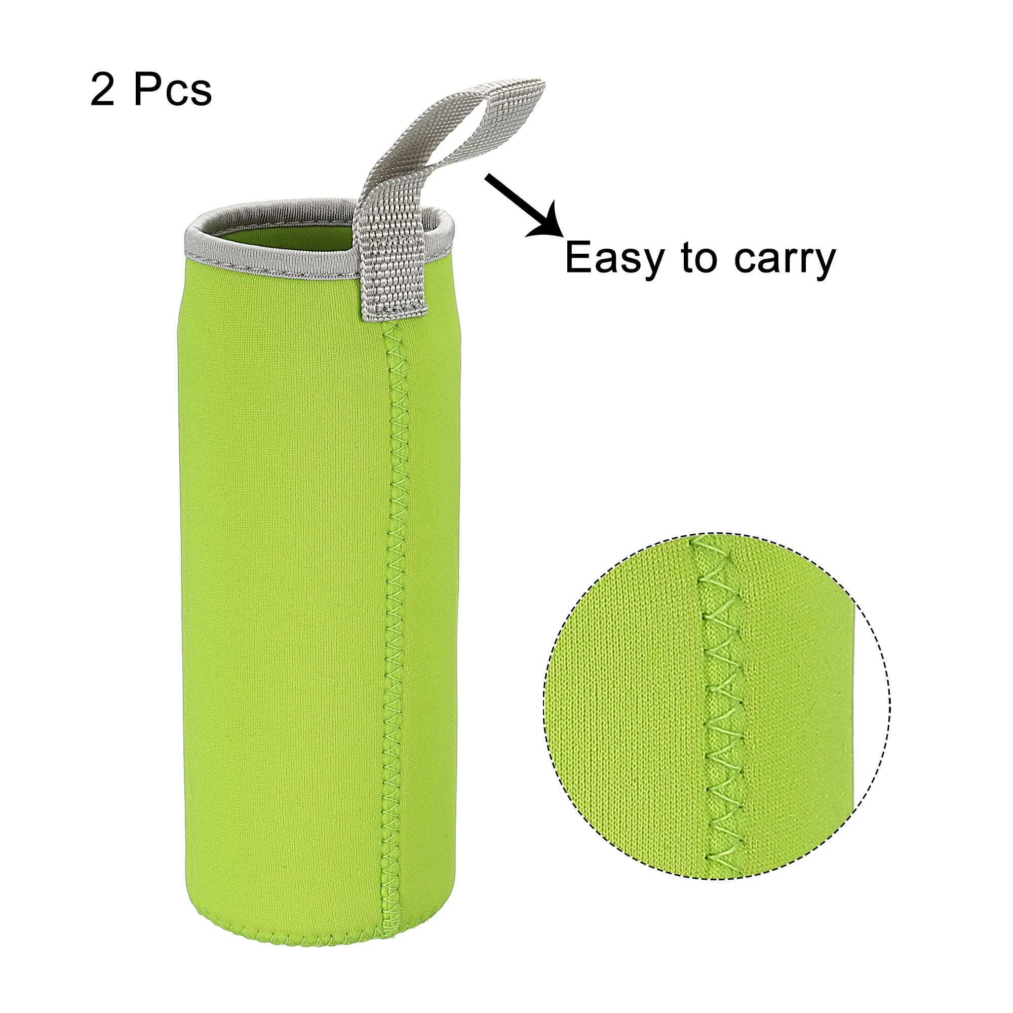 Unique Bargains Water Bottle Sleeve Neoprene Carrier Insulated Non Slip Cover Green