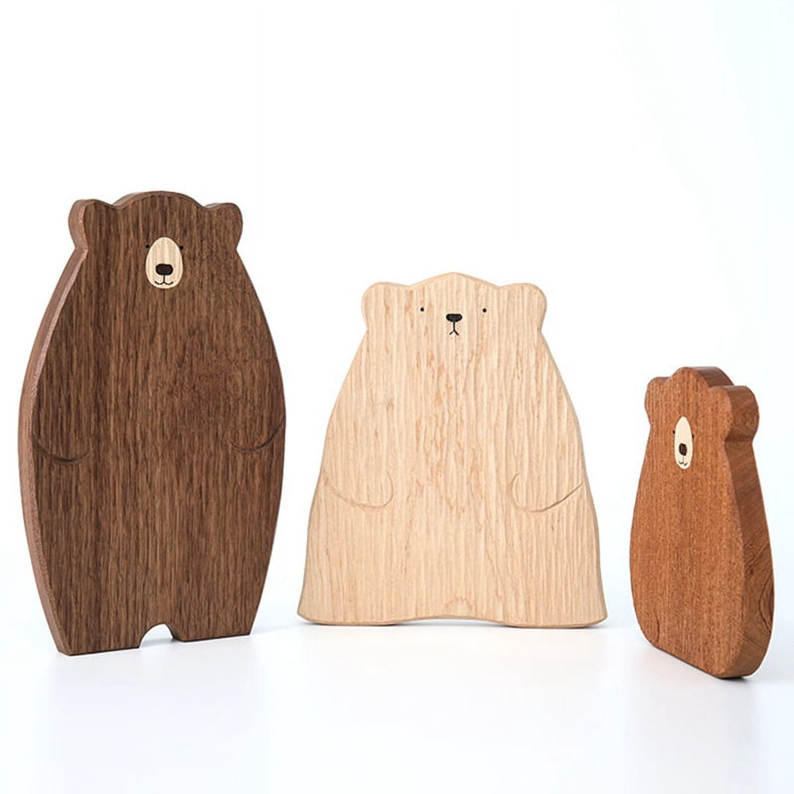 Wooden Board Cutting Board Cute Bear-Shaped Bread Tray Black Walnut Kitchen Board,Brown