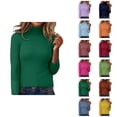 thumbnail image 1 of Pulls pour Femmes 2025 Chandail Col Roulé Ajusté Manches Longues Haut Tricoté Blouse Décontractée Automne Hiver, 1 of 6