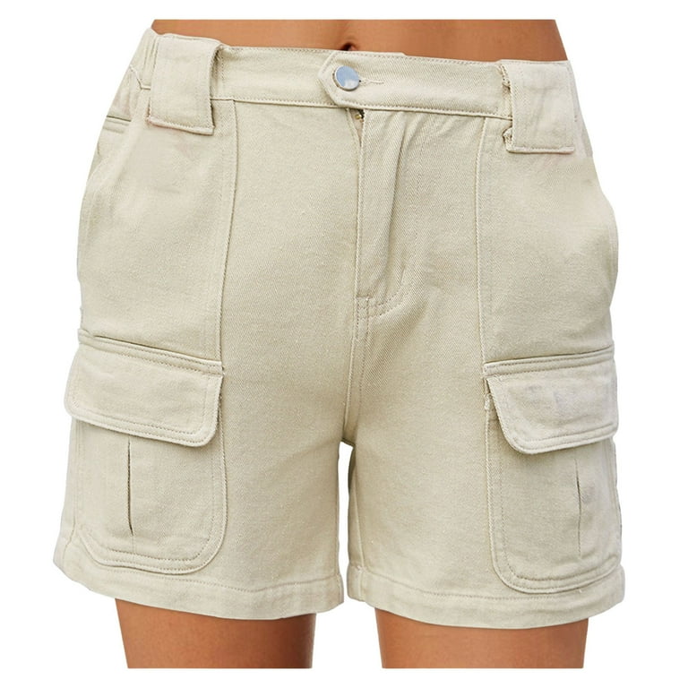 OJSFQUFP Womens Shorts Tummy Control Khaki Women Summer