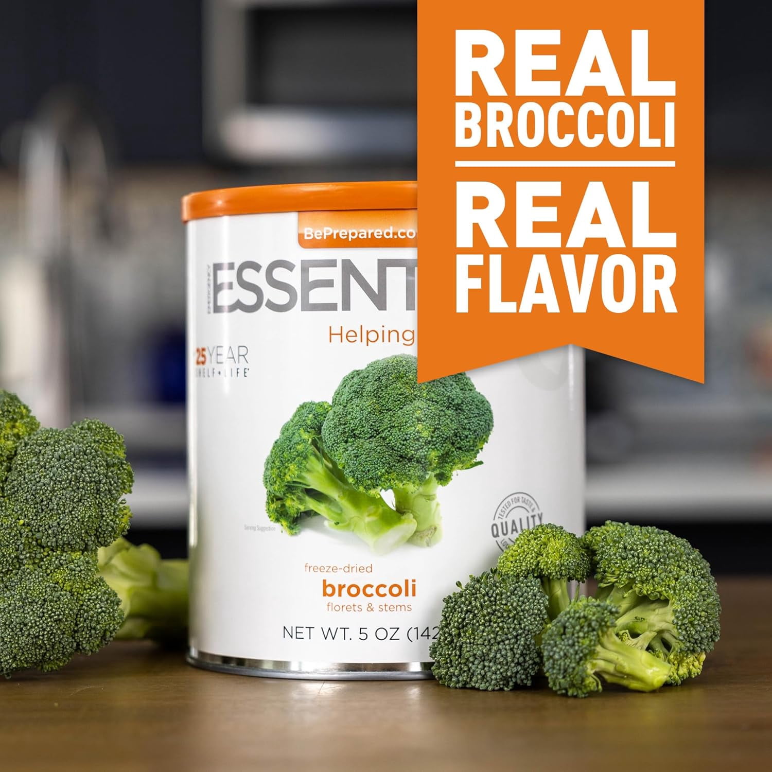 Emergency Essentials Freeze-Dried Broccoli #10 Can, Freeze-Dried Vegetables, Broccoli, Emergency Nutritious Bulk Food Cans, Long 30-Year Shelf Life