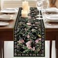 thumbnail image 3 of Table Runners 90 Inches Long Dress Scarves, Black Spring Floral Farmhouse Coffee/Dining/Kitchen Table Runner for Living Room, Elegant Pastoral Flowers Birds Watercolor 13x90 Inch, 3 of 9