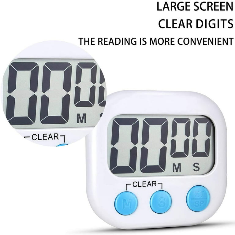 CDN TM15 Kitchen Timer, Extra Large Big Digits, Loud Alarm, Magnetic  Backing, Stand- White 