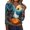 Dark Blue #030, variant on Halloween Shirts Women Funny 3/4 Sleeve Pullover Spooky Bat Printed Tops Horror Button V Neck T Shirts Holiday Three Quarter Length Blouses, 3XL