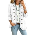 thumbnail image 3 of LTTVQM Women's Ruffled Denim Cropped Jacket Long Sleeve Button Down Open Front Jean Coat, 3 of 7