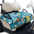 thumbnail image 2 of COEQINE Easy-Carry Golf Cart Seat Cover, Foldable Design with Handle for Storage, Universal Size Quilted Polyester, 4 Front Pockets, Machine Washable, Plumeria Starfish Ocean, 2 of 8
