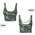 thumbnail image 5 of Fotbe Dinosaur Plays Soccer Pattern Womens' Sports Bra Longline Wirefree Padded with Medium Support Sports Moisture-Wicking Workou Vest,Tank Top-Small, 5 of 7