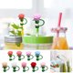 thumbnail image 1 of Tapón para pajitas de rosa para pajitas de 10 mm • Accesorio para la tapa de flores • Material de grado alimentario • Previene impurezas • Fácil de limpiar • Decoración de bebidas coloridas •, 1 of 4