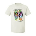 thumbnail image 2 of If I Can't Wear My Flip Flops I'm Not Going Colorful Sandals Streetwear Men's Graphic T-Shirt, White, Small, 2 of 3