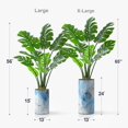 thumbnail image 4 of Artificial Tree in Modern Granite Effect Planter, Fake Monstera Silk Tree for Indoor and Outdoor Home Decoration - 56" Overall Tall (Plant Pot Plus Tree), 4 of 5