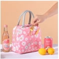 thumbnail image 5 of GRNSHTS Women's Lunch Bag Daisy Print, Reusable Waterproof Zipper Insulated Bag with Patch Pocket (Navy Blue), 5 of 6