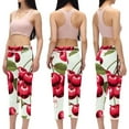 thumbnail image 2 of Cherry High Waist Capris Printed Yoga Pants Women， Leggings for Women， Workout Leggings for Gym Fitness Running Yoga Non See-Through, 2 of 6