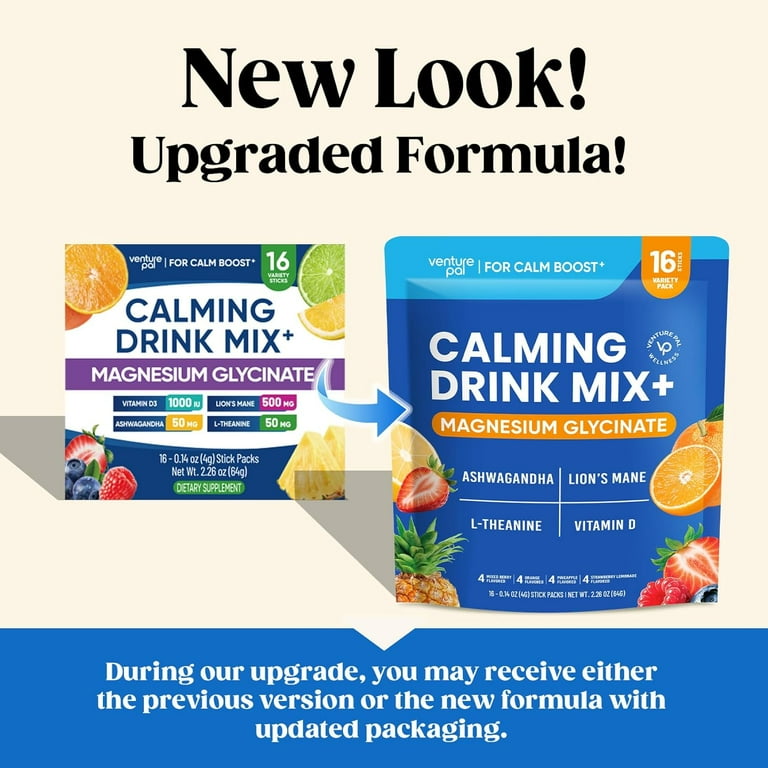Venture Pal Calming Powdered Drink Mix, Magnesium Glycinate