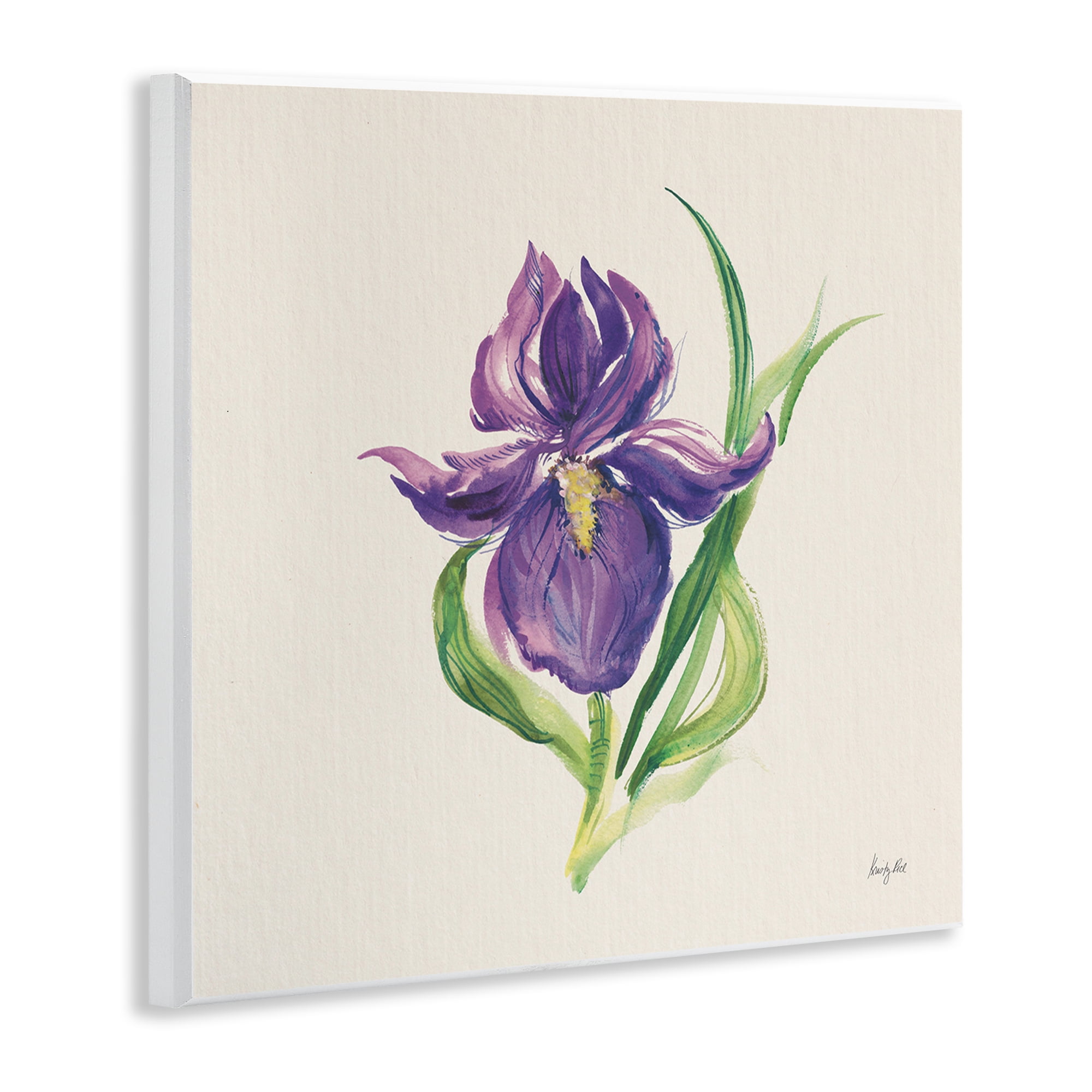Stupell Industries Easter Iris Bloom Botanical & Floral Painting Unframed Art Print Wall Art, 12 x 12