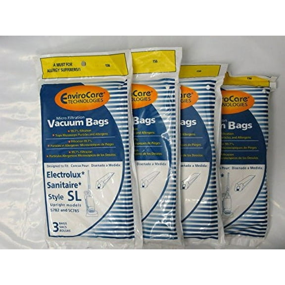 EnviroCare 12 Allergy Bags for Compatible with Eureka & Compatible with Sanitaire Vacuum Style SL