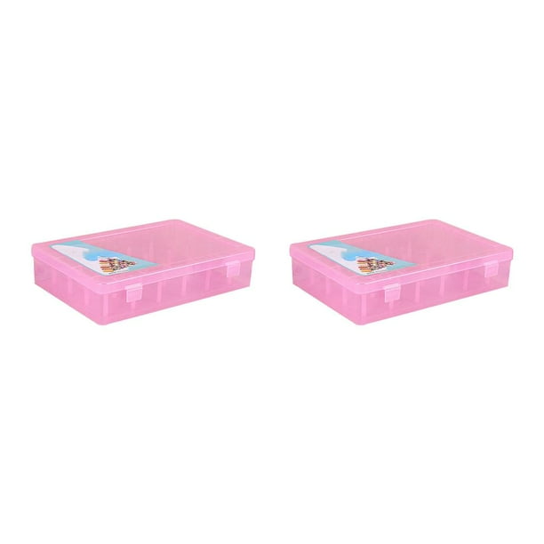 Yuarrent Caja de hilo de coser, 42 carretes, caja de almacenamiento de gran capacidad, bordado vacío, costura, doble bloqueo, contenedor a Type2 NO2