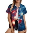 thumbnail image 2 of Wiyuqeen Womens Patriotic Button Down Shirts Short Sleeve 4th of July Party Shirts Lightweight Hawaiian Shirts Plus Size Casual Tees, 2 of 5