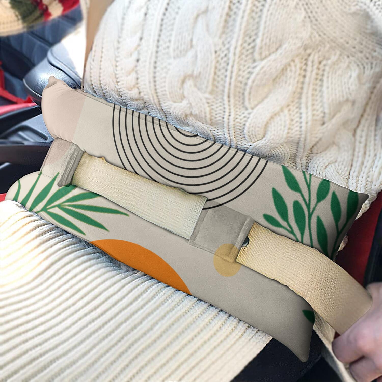 Universal Recovery Seat Belt Pillow For Mastectomy & Heart Surgery (Earthy)