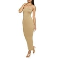 thumbnail image 2 of SAYOO Women’s Summer Sexy Party Club Strapless Dress Fashion Solid Color Off-the-shoulder Skinny Slit Bodycon Long Dress, 2 of 5
