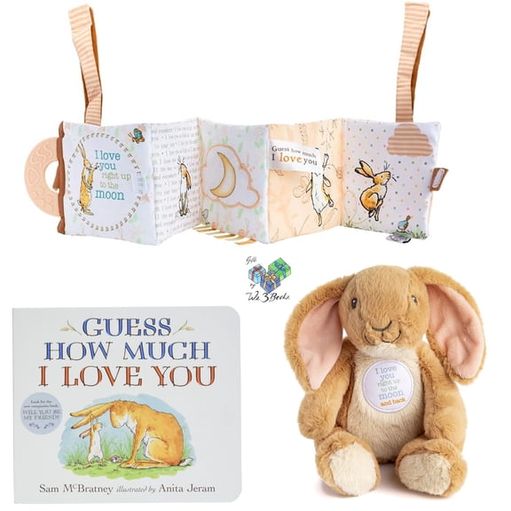 I Love You to The Moon and Back Gift Set with Guess How Much I Love You Board Book by Sam McBratney, Nutbrown Hare Plush Bean Bag, and On-The-Go Activity Learning Toy (a Timeless Classic)