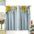 thumbnail image 3 of Garden Floral Window Curtains,Rustic Farmhouse Vintage Country Daisy Flowers Wood Plank Style Rod Sleeves Window Drapes for Living Room Bedroom Kitchen Bathroom Decor W42xL54in, 3 of 6