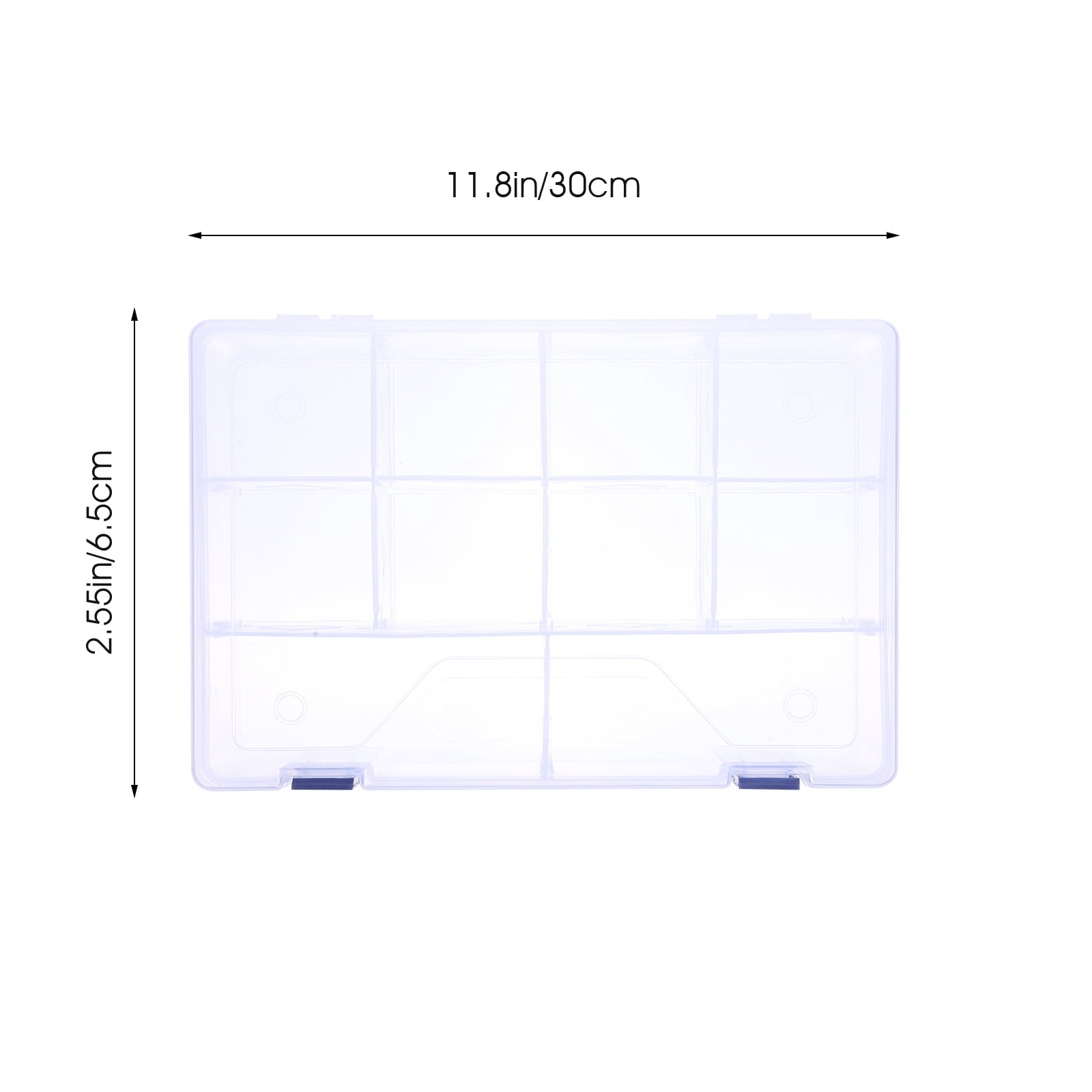 LABSERRON 2Pcs Transparent Case For Beads Rectangular Multi-Grid Organizer Box