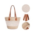 thumbnail image 4 of LAVA Women Straw Beach Bag Summer Boho Tote Bag Handbags Large Shoulder Purses Woven for Vacation (White), 4 of 8