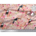 thumbnail image 3 of Soimoi Orange Polyester Crepe Fabric Floral & Toucan Bird Print Sewing Fabric BTY 42 Inch Wide, 3 of 3