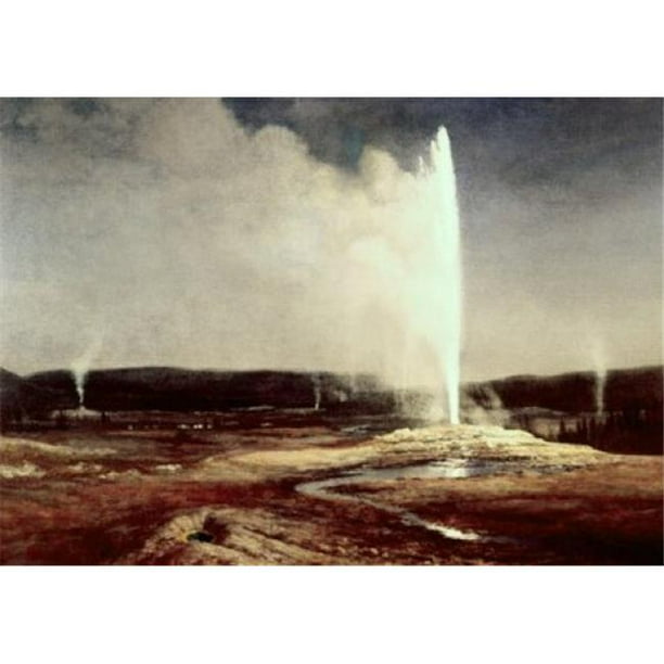 Posterazzi SAL900128909 Geysers dans le Parc de Yellowstone Albert Bierstadt 1830-1902 Affiche Américaine - 18 x 24 Po.