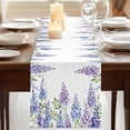 thumbnail image 3 of Table Runners 70 Inches Long Dress Scarves, Purple Weeping Flowers Farmhouse Coffee/Dining/Kitchen Table Decor, Holiday Table Runner, Spring Floral Elegant Pastoral 13x70 Inch, 3 of 9