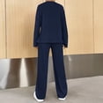 thumbnail image 4 of Conjunto de ropa de salón holgada de 2 piezas para mujer camisas plisadas simples conjunto de pantalón, 4 of 6