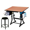 Offex  Ashley Black Drafting and Hobby Craft Table with Stool