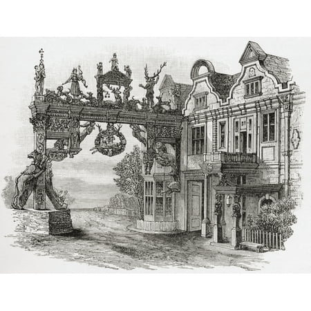 17th Green - The White Hart Inn Scole Norfolk England In The 17Th Century From The Book Short History Of The English People By JR Green Published London 1893 Canvas Art - Ken Welsh Design Pics (16 x 12)