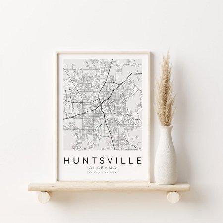POSTER HUNTSVILLE Alabama City Map, Personalized Map Print, new job gift, modern print, map gift, gifts for him, City Map-UNFRAMED
