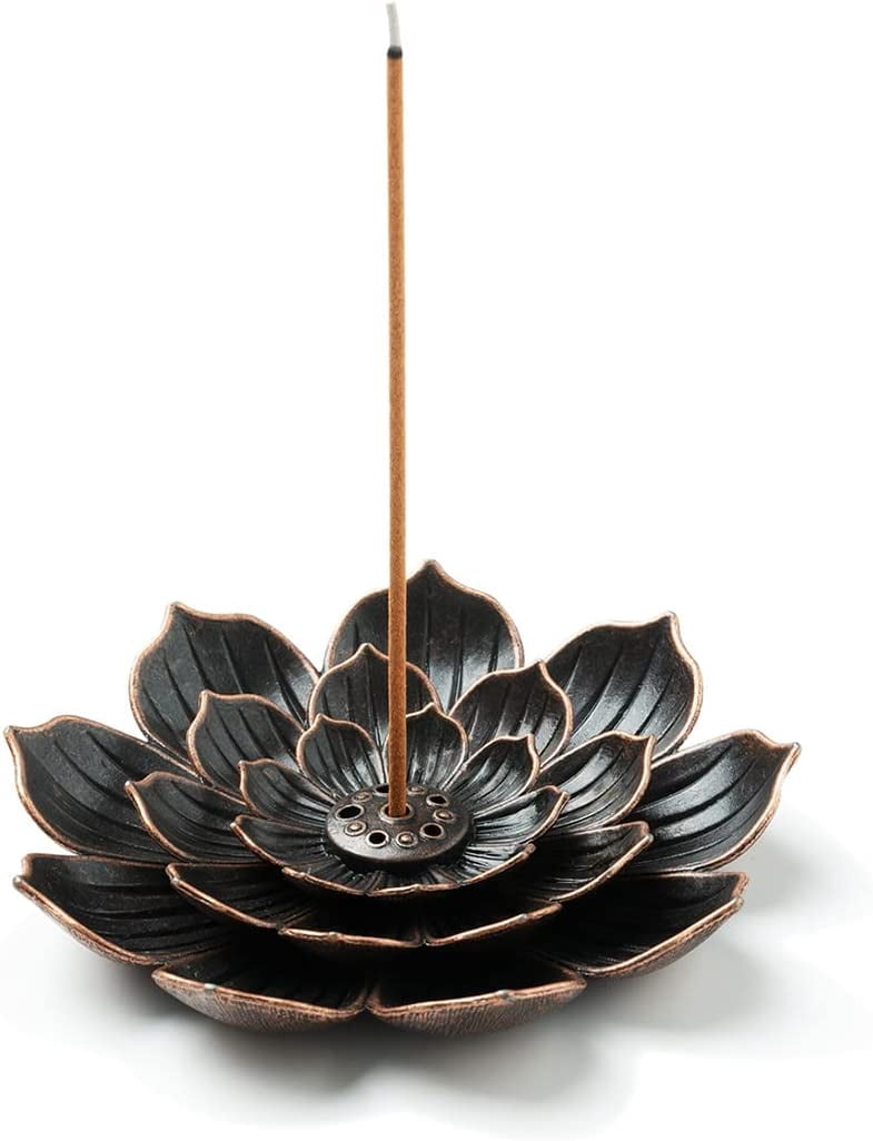 Jinsinto Incense Burner, Incense Holder for Sticks, Brass Lotus