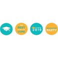 thumbnail image 2 of Darling Souvenir Candy&nbsp;190 Pcs Graduation Theme Stickers DIY Chocolate Labels-Teal Blue & Orange, 2 of 2