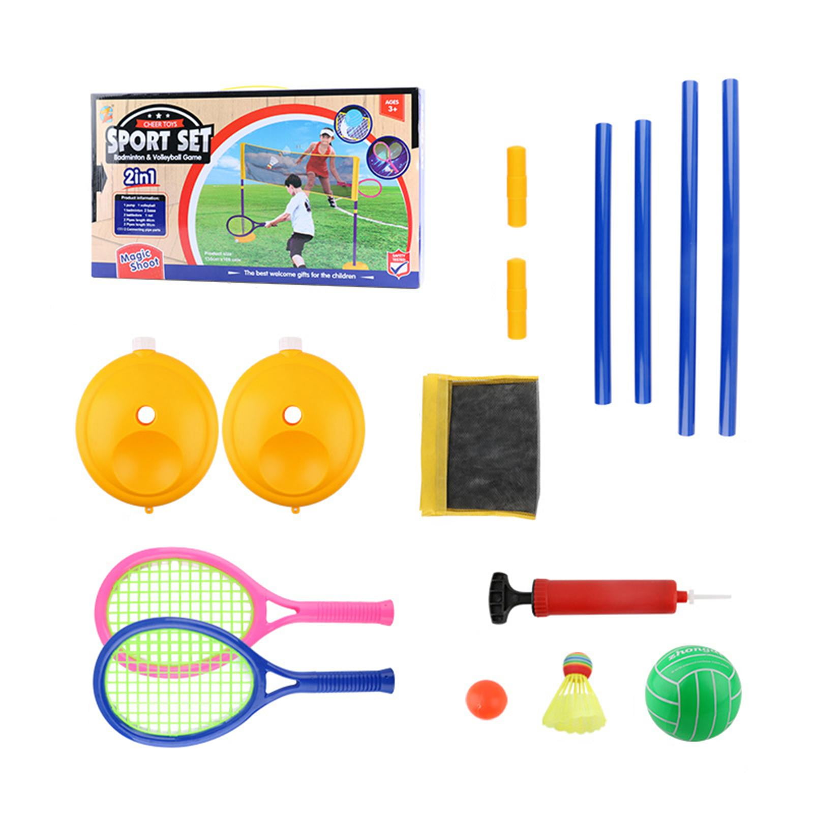 Childrens Sports Set 3 in 1 Badminton Tennis Volleyball Beach Outdoor Toys Parent-child Interactive Sport Game