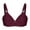 Wine, variant on loopsun Womens Plus Size Bra, Woman's Embroidered Glossy Comfortable Breathable Bra Underwear No Rims