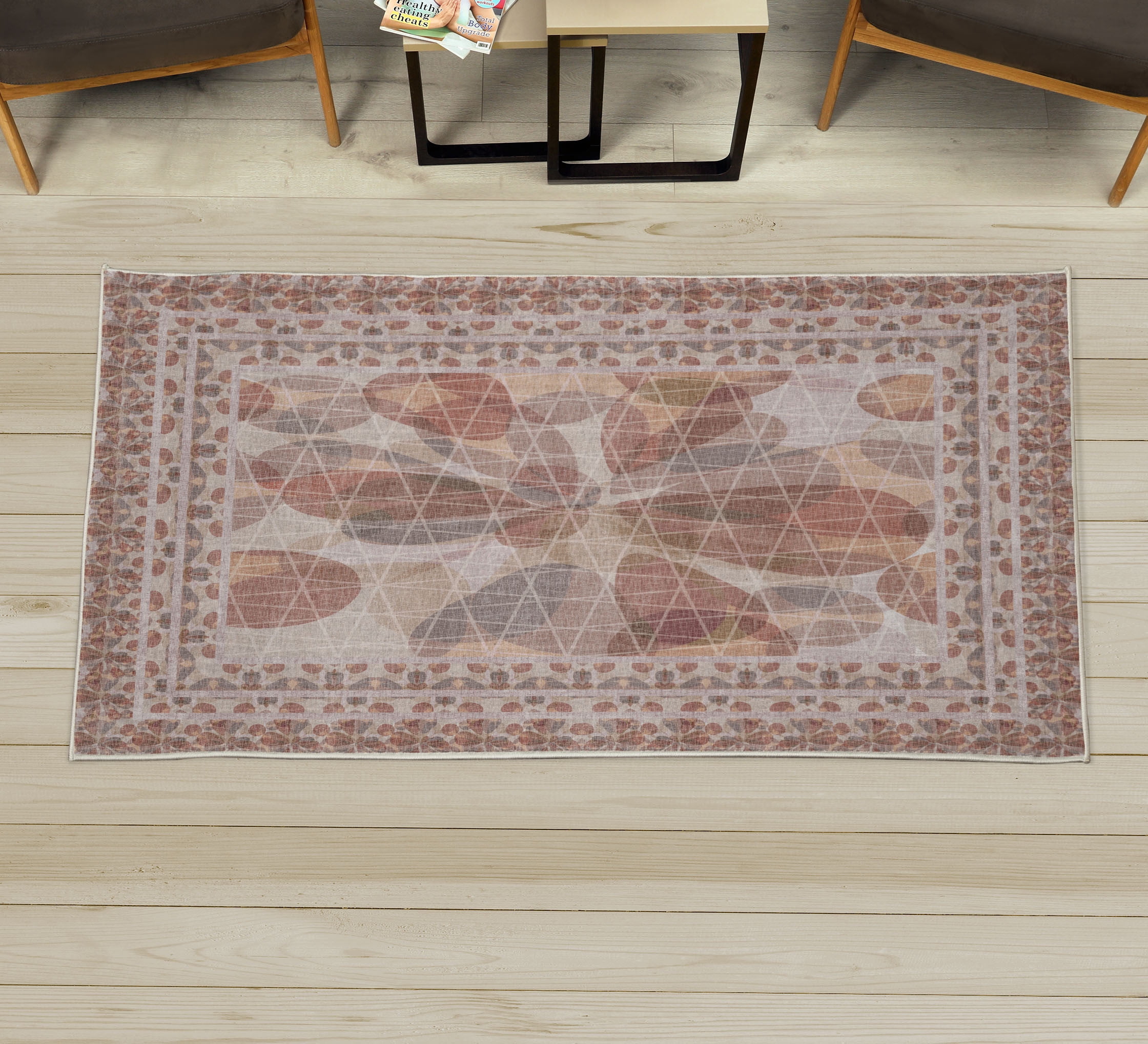 Abstract Decorative Rug, Floral Petal Look Forms in a Grunge Style ...