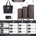 thumbnail image 2 of 5-Piece Luggage Set, 20/24/28 inch hardshell suitcases expandable duffel bag toiletry bag, Black, 2 of 7