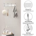 thumbnail image 3 of Wall Mounted Coat Hook, EEEkit Heavy Duty Coat Rack with 8 Hooks, Wall Mount Towel Rack Coat Rack for Clothes Hat Towel, Stainless Steel, 3 of 9