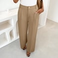 thumbnail image 5 of Inglocry Women's Wide Leg Dress Pants 2026 High Waisted Business Casual Palazzo Pants Work Office Slacks Trousers Khaki L, 5 of 9