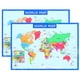 thumbnail image 1 of GOOHOCHY Póster de mapa del mundo de 2 piezas, póster interesante para niños, póster de aprendizaje para el hogar, 1 of 8
