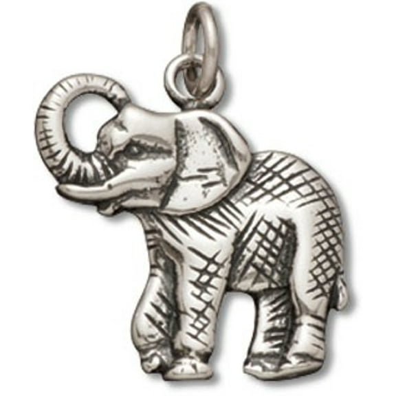 Sterling Silver 16" .8mm Box Chain Standing Elephant Pendant Necklace