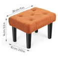thumbnail image 2 of Orange Brown Teddy Velvet Ottoman Foot Rest, 11" x 5.5" Small Footstool with Sturdy Black Legs, Non‑Slip Design for Living Room, Bedroom, Entryway, 2 of 6