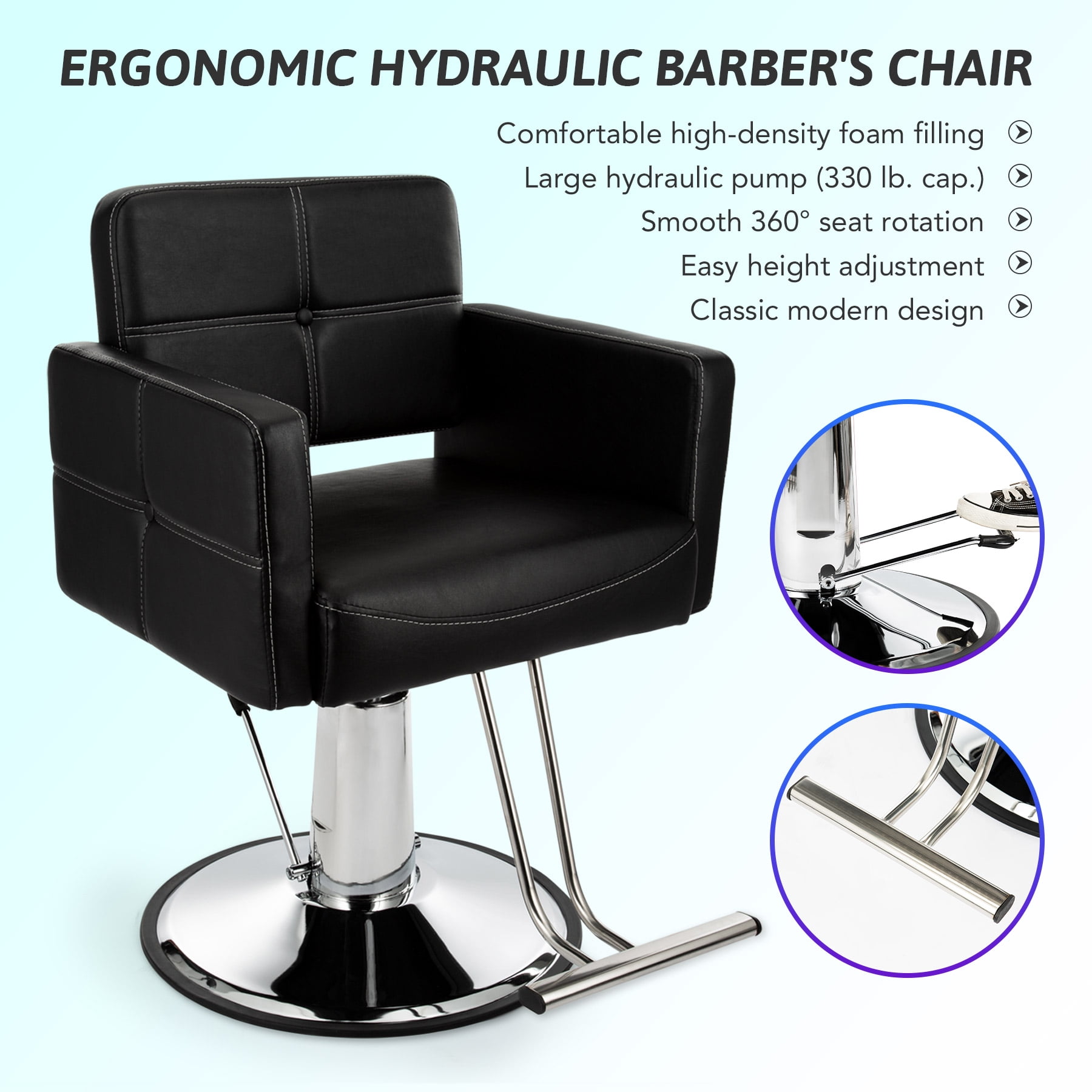 Classic Salon Hair Styling Chair Beauty Ergonomic Leather Salon Chair