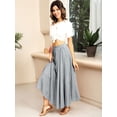 thumbnail image 4 of Nlife Women Bohemian Elastic Waistband Side Pocket Pleated Maxi Skirt, 4 of 7