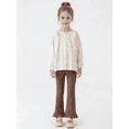 thumbnail image 2 of Toddler Baby Girl Flare Pants Ribbed Bell Bottoms with Ruffle Elastic Waist Leggings Trousers, 2 of 6