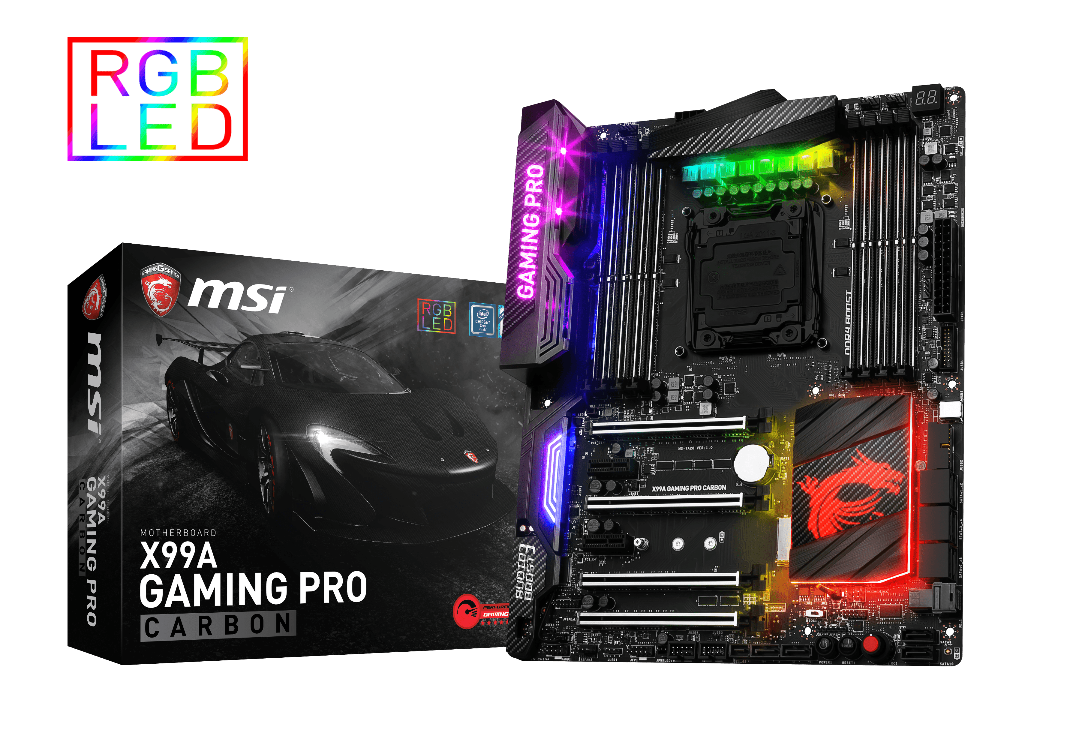 MSI X99A GAMING PRO CARBON ATX Desktop Motherboard w/ Intel X99 Chipset