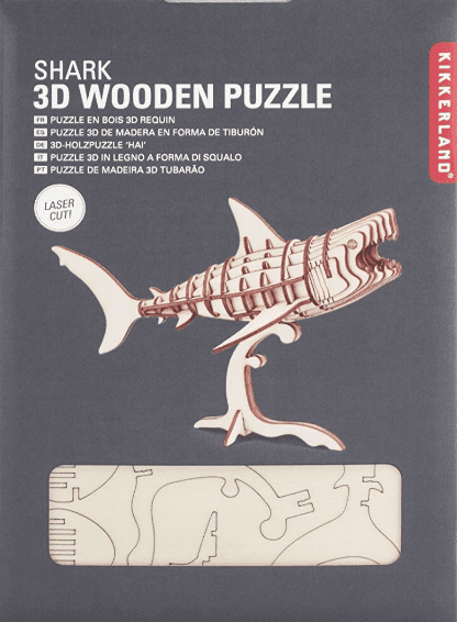 Puzzled 3D Puzzle Shark Wood Craft Construction Model Kit, Fun 